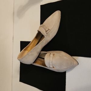 Angel Steps Gray Faux Suede Pointed Toe Loafers Size 7W